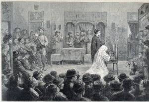Inside a Chinese Theatre in California, Towards the End of the 19th Century by Unknown artist