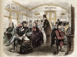 Interior of a Carriage on Baltimore & Ohio Railroad, USA - 1861 by Unknown artist