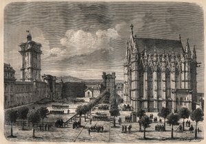 Interior view of the castle of Vincennes in the 19th century - engraving of 1875 by Unknown artist