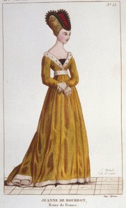 Jeanne de Bourbon. Queen of France from 1364 to 1378. Engraving from 1830 by Unknown artist