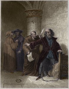Jerome of Prague refusing to abjure - Jerome of Prague, church reformer, refusing to recant - Engraving in Popular Fastes, or History of the Heroic Acts of the People and Their Influence on Science, Arts, Industry and Agriculture by Alphonse