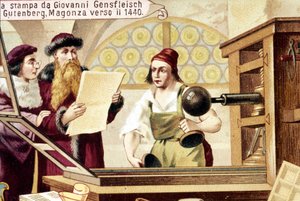 Johannes Gensfleisch Gutenberg (1400-1468). circa 1440. 19th century chromolithography. by Unknown artist