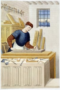 Joinery in the 16th century - engraving by Unknown artist