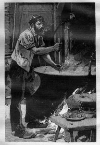The Making of Gruyere Cheese (Engraving in La Science francaise) by Unknown artist