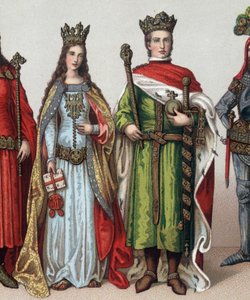 Ladislas II or V Jagellon (1350-1434), Grand Duke of Lithuania and King of Poland. Chromolithography of the 19th century by Unknown artist