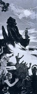 The King of Ys, legendary city of Brittany that was submerged by the waves in the 4th or 5th century. Edouard Lalo (1823 - 1892) composed the opera The King of Ys (1888). 19th century illustration by Unknown artist