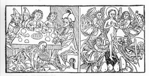 Left: Saint Mary Magdalene dries Jesus