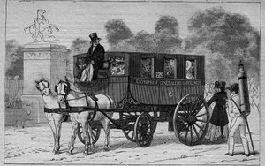 Les Omnibus de Paris in the 19th Century: Caroline - Engraving from 1892