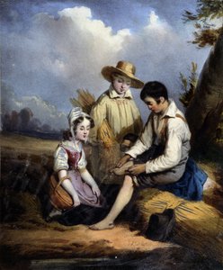 The Little Reapers (one injured in the foot), c.1840 by Unknown artist