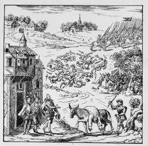 Louis I of Bourbon, Prince of Condé (1530-1569) was killed in battle and his body, put on an ass, was brought to Jarnac, exposed to the sight of the whole army and then sold to the Duke of Longueville, his brother-in-law who had him carried