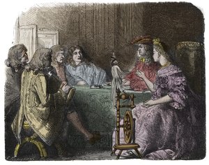 Louis XIV Transacting Business with his Ministers in the Apartments of Madame de Maintenon (engraving) by Unknown artist