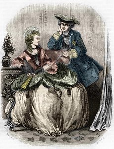 Louis XV and Madame de Pompadour, Jeanne Antoinette Poisson (1721-1764) (Marquise de Pompadour) - in 