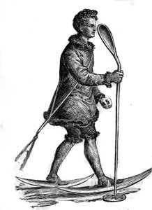Man in traditional Khanty costume hunting ermine by Unknown artist
