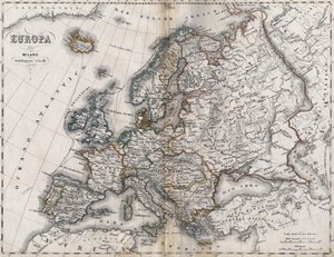 Map of Europe. Second half of the 19th century. Italian Atlas. Stabilimento Civelli. Milan by Unknown artist