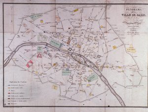 Map of the city of Paris in 1840 by Unknown artist