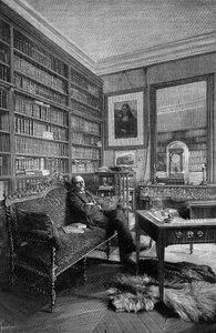 Marcellin Berthelot (1827-1907), French chemist, in his practice. Engraving in 