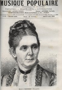Mathilde Marchesi (1821-1913) German mezzo soprano - engraving in Popular music illustrious weekly newspaper - 1882 by Unknown artist