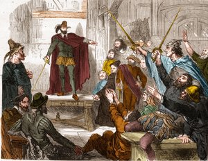 Meeting of the Committee of Sixteen in 1588 (Council of Representatives of the Sixteen Quarters of Paris) Insurrectional Committee formed in Paris during the League by Unknown artist