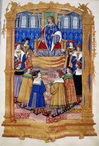 Miniature of the 15th or 16th Century Depicting Louis XI and the Knights of the Order of Saint Michael by Unknown artist