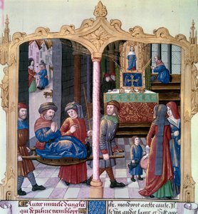 Miracles of Saint Louis: King Louis IX Healing a Paralytic from the Book of Facts Monsignor Saint Louis