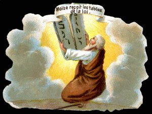 Moses receives the tables of the law (10 commandments)