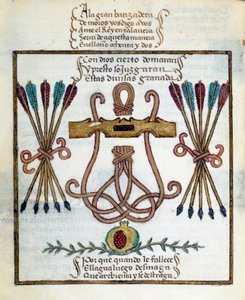 Motto of Catholic Kings. Emblem of Catholic Kings. Miniature in 