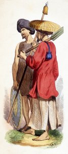 Natural (Vietnamese indigenous) and Cochinese soldier. Vietnam c. 1840 by Unknown artist