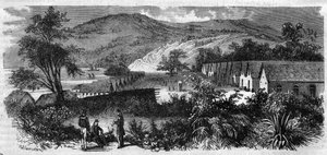 New Caledonia - the penitentiary of the island Nou - Engraving of 1870