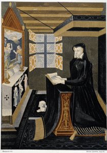 Oratory of Queen Catherine de Medici (Queen in prayer) - based on 16th century enamel, Cluny Museum by Unknown artist