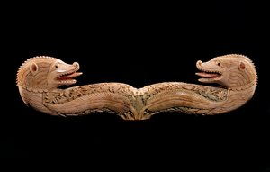 Oriental Art: Tau de Houlette with Ivory Animal Heads