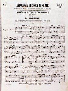 Page of musical score of Devil