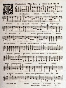 Page of musical score of Psalms (op 16) by Ludovico Viadana by Unknown artist