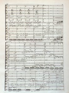Page of musical score of Siegfried, opera by Wagner