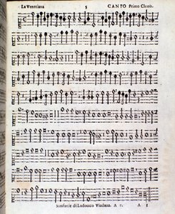 Page of Musical Score of Sinfonie Musicali by Ludovico Viadana