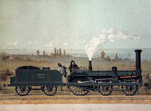 Passenger Locomotive and Coal Wagon of the Strasbourg Railway by Unknown artist