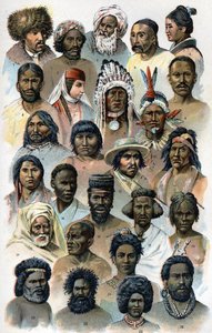 Physiognomy and shape of the head of foreign human races. The new natural medication by F.E. Bilz. 1898. by Unknown artist