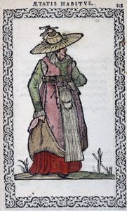 Piedmont Woman - in “Habits et effigies” by Jean Sulperius by Unknown artist