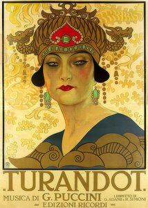 Poster announcing the opera Turandot at the Teatro alla Scala. 1926