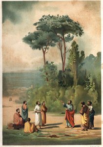 Plato and His Disciples in the Gardens of the Academy. After Hombres y Mujeres Famous. Barcelona 1877 by Unknown artist