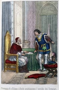 Pope Clement V and Philip IV the Bel, King of France, Decided to Eliminate the Templars by Unknown artist
