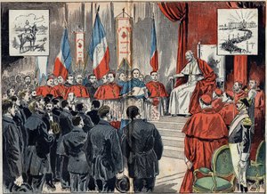 Pope Leo XIII consecrated the protectorate of France in the Holy Land when Germany wanted to replace it. Audience of October 8 by Unknown artist