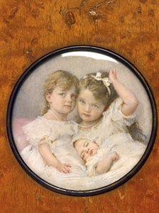 Portrait Miniature of Grand Duchesses Olga, Tatiana, and Maria of Russia, circa 1900