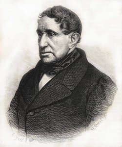 Portrait of Achille Léonce Victor Charles de Broglie (1785 - 1870), Duke of Broglie. Engraving of the 19th century by Unknown artist