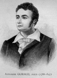 Portrait of Alexandre Guiraud, poet (1788-1847) - engraving, 19th century