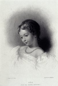 Portrait of Augusta Ada Byron who became Anna Lovelace, daughter of poet George Gordon Byron