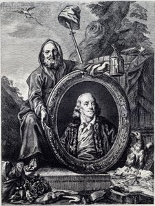 Portrait of Benjamin Franklin (1706 - 1790), American politician, memorialist, pamphleteer, and physicist by Unknown artist