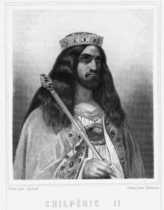 Portrait of Childeric III (v. 670 - 721), King of Neustria - in 