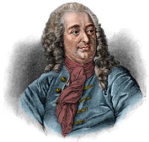 Portrait of Christian von Wolff or Christian von Wolf, German jurist, mathematician and philosopher (1679-1754). Engraving