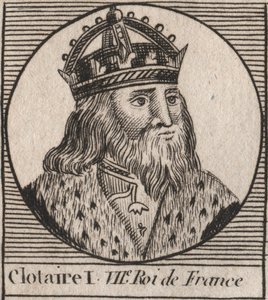Portrait of Clothaire I (497 - 561), King of Neustria and King of the Franks - engraving from “Instruction sur l