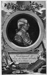 Portrait of Ferdinand I of the Two Sicilies (or Ferdinand IV of Naples) (1751-1825) - 19th century engraving by Unknown artist